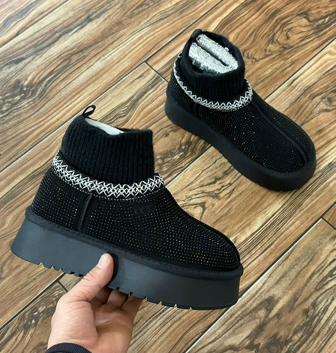 женские угги,низкие угги на высокой подошве,,женская зимняя ,угги на высокой подошве