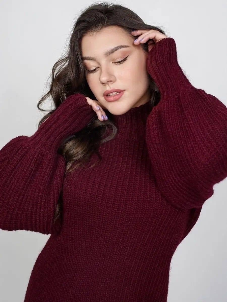 платье вязаное,платье вязаное миди,платье вязаное теплое,бордовое платье,бордовое вязаное платье