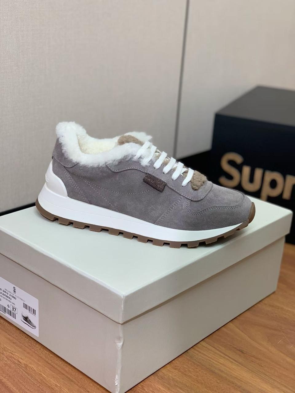 ,кроссовки brunello cucinelli,изабель марант кроссовки,замшевые кроссовки,меховые кроссовки