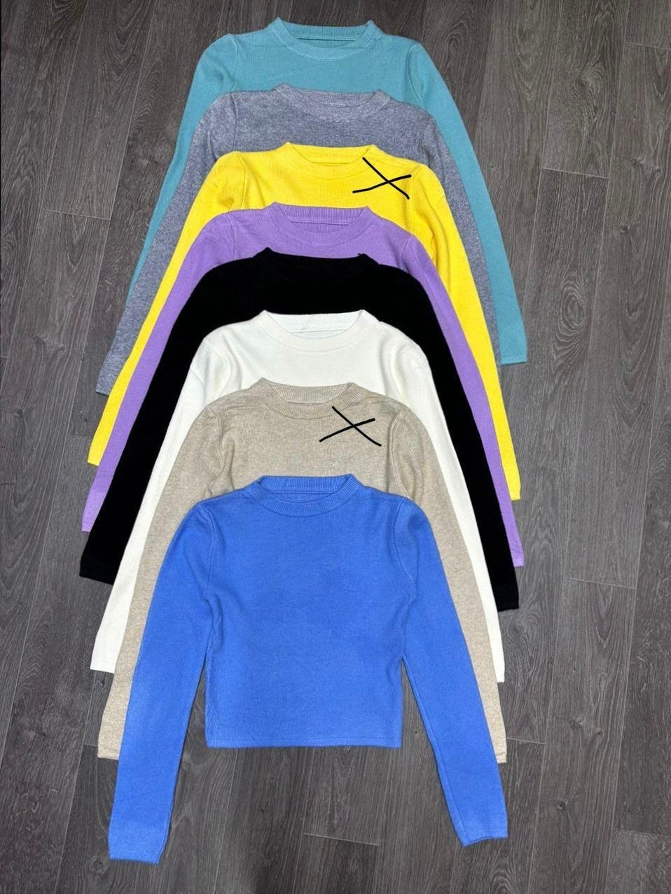 свитер с круглым вырезом,свитер однотонный,тонкий свитер,свитер однотонный укороченный с длинным рукавом,тонкий джемпер