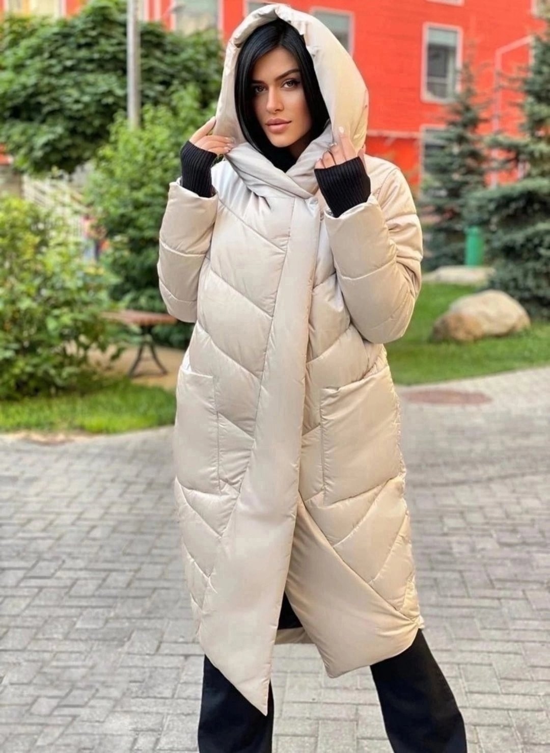 пуховик зимний с капюшоном и карманами,куртка женская зимняя удлиненная,пуховик,пуховик зимний женский,куртка зимняя удлиненная пуховик