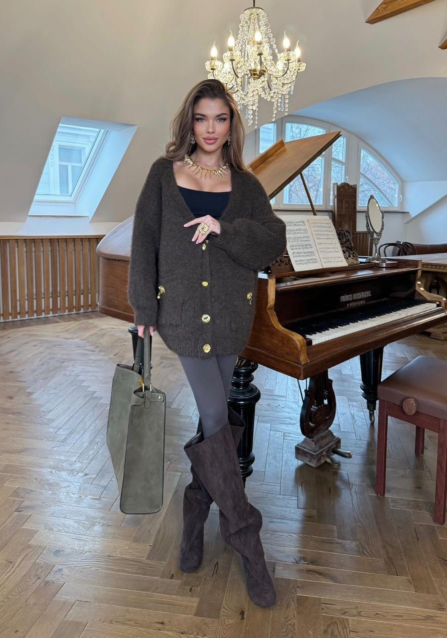 вязаные кардиганы,кардиган женский,кардиган,коричневый кардиган