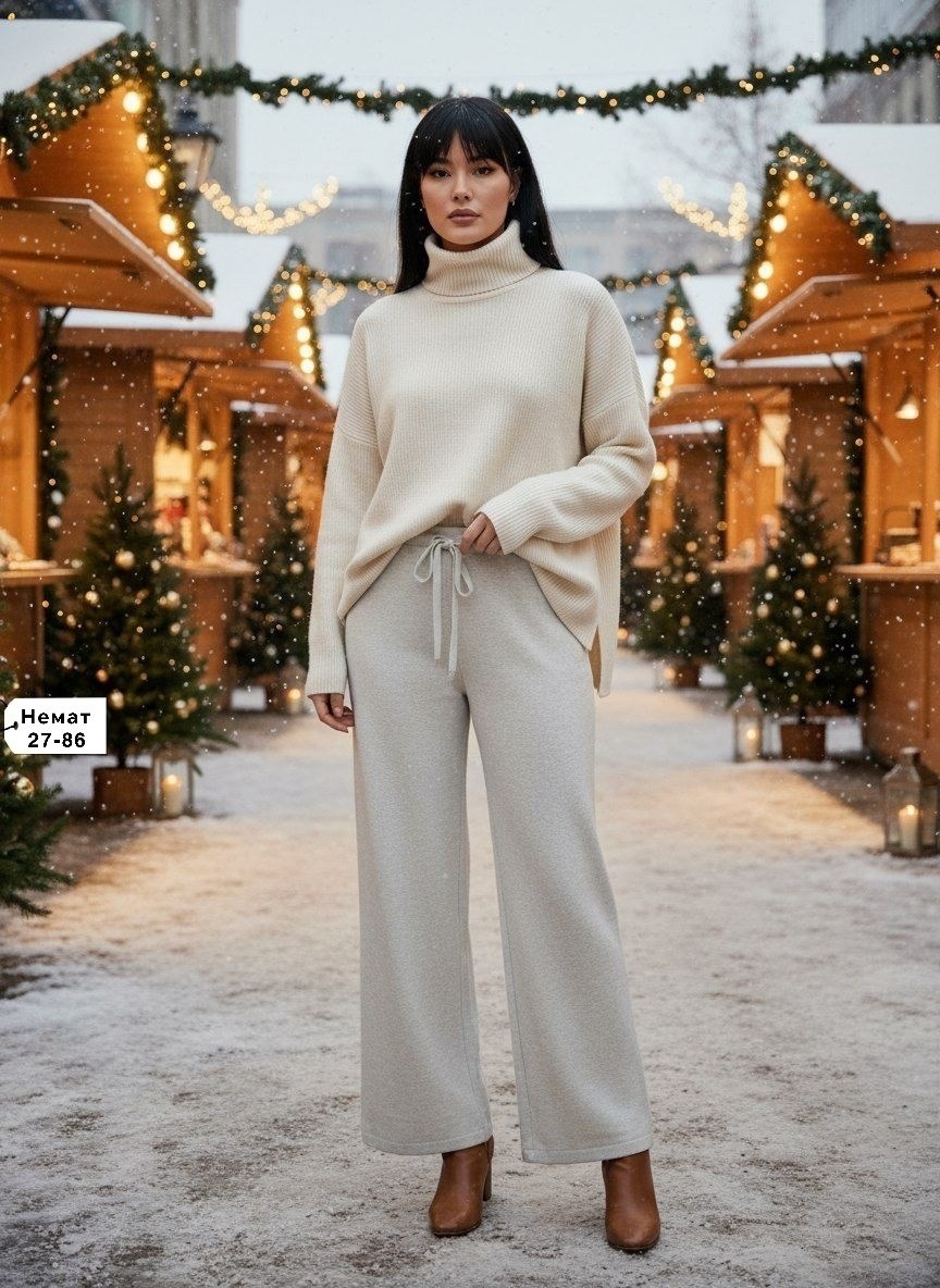 теплый вязаный костюм с брюками,костюм вязаный теплый с брюками kamillastyle,вязаные костюмы,костюм из кашемира,трикотажные костюмы