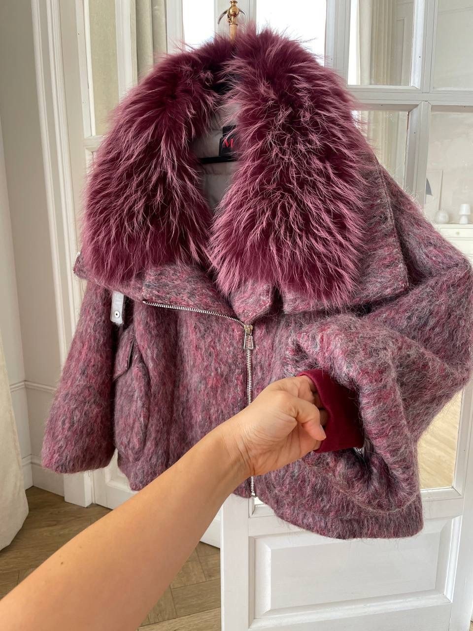 стильная куртка,куртка с мехом,куртка комбинированная,куртка женская