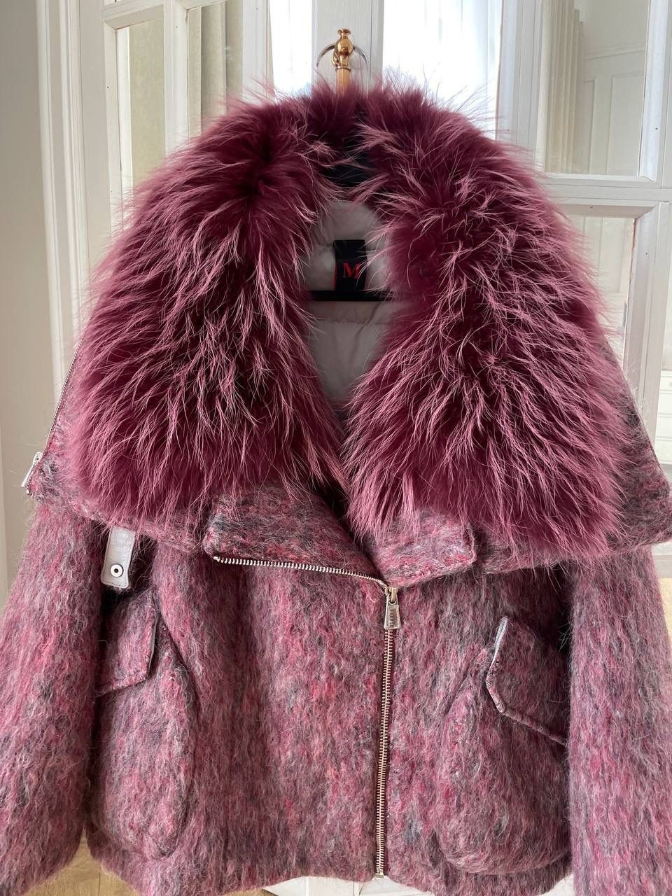 стильная куртка,куртка с мехом,куртка комбинированная,куртка женская