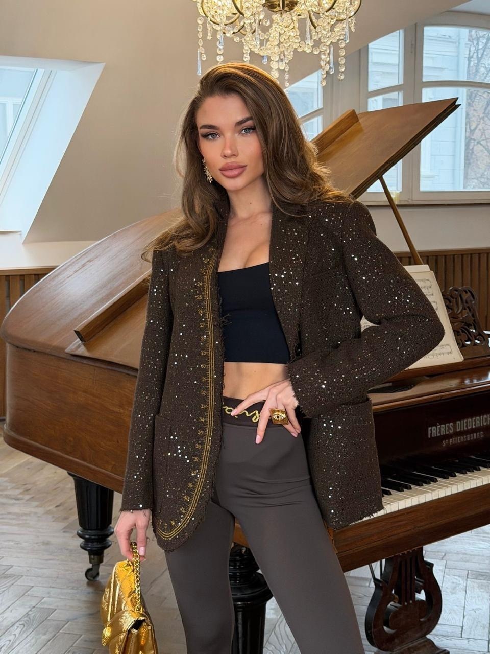 пиджак с пайетками,пиджак с пайетками блестящий,пиджак женский твидовый,мода стиль