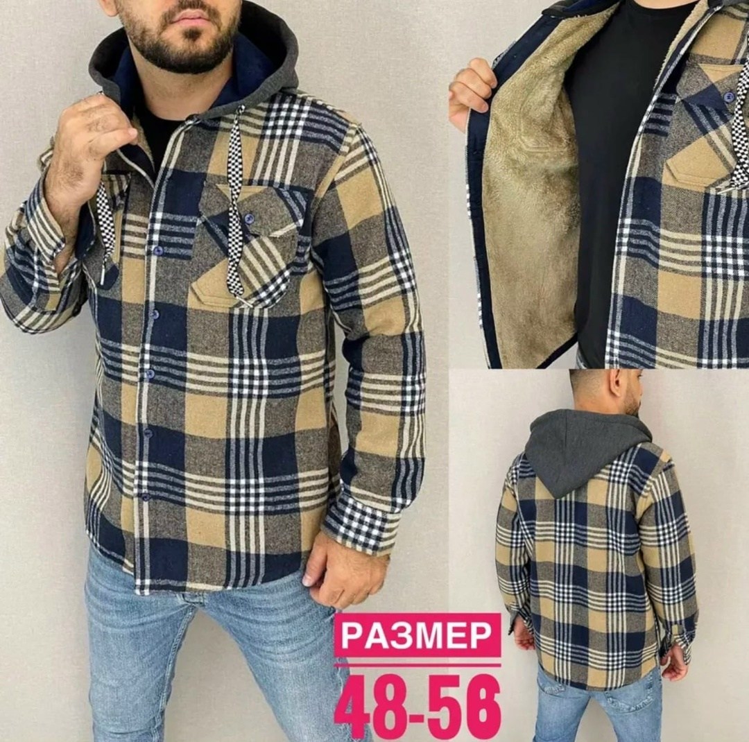 рубашка мужская в клетку с капюшоном,мужская клетчатая рубашка,рубашка мужская с капюшоном,рубашка с капюшоном,рубашка на меху