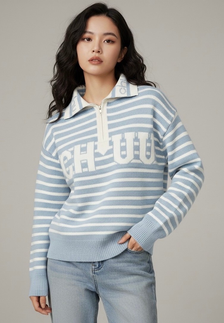 свитер с воротником,вязаные свитера,модные свитера,женский свитер в полоску,свитер полоска