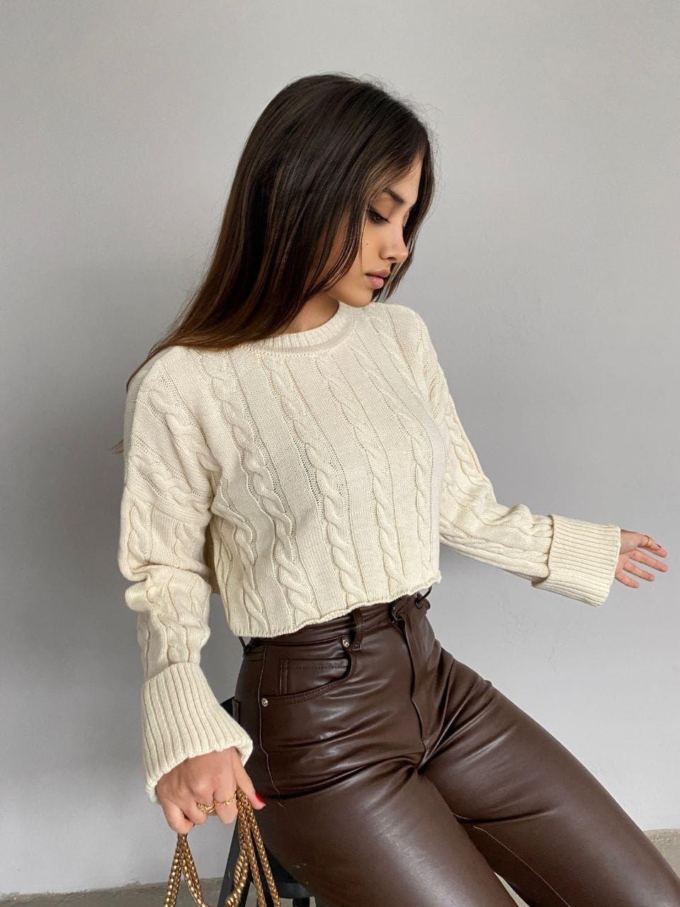 свитер с косами,свитера женские,вязаная кофта,модные свитера,женская кофта