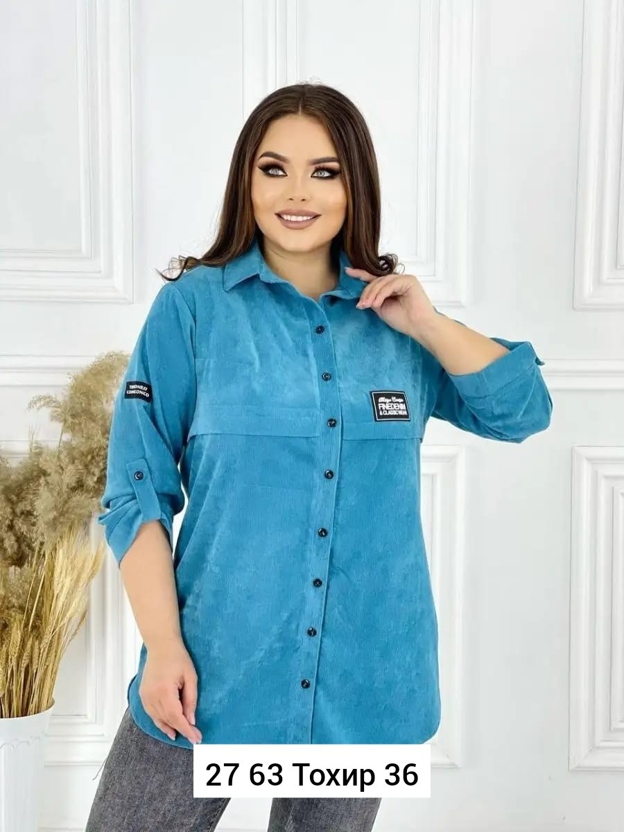 вельветовая рубашка женская на кнопках,рубашка женская,, больших размеров,одежда больших размеров