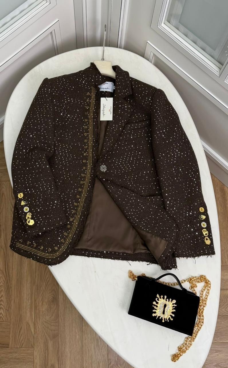 пиджак с пайетками,пиджак с пайетками блестящий,пиджак женский твидовый,мода стиль