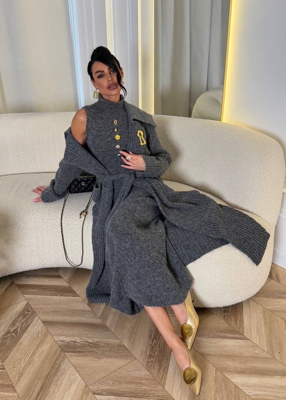 стильные костюмы,модное платье,платье комбинированное,стильное платье,платье теплое