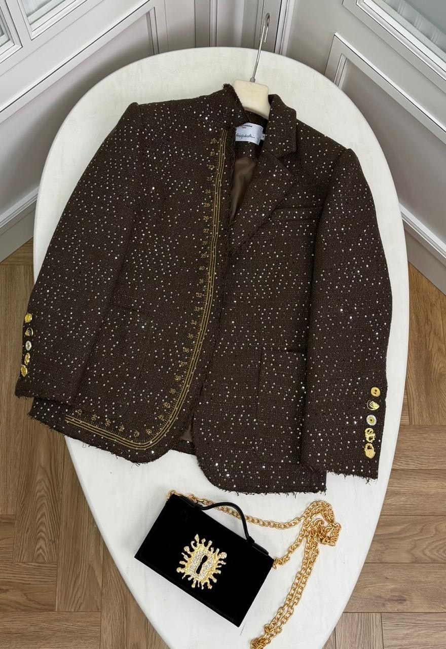 пиджак с пайетками,пиджак с пайетками блестящий,пиджак женский твидовый,мода стиль