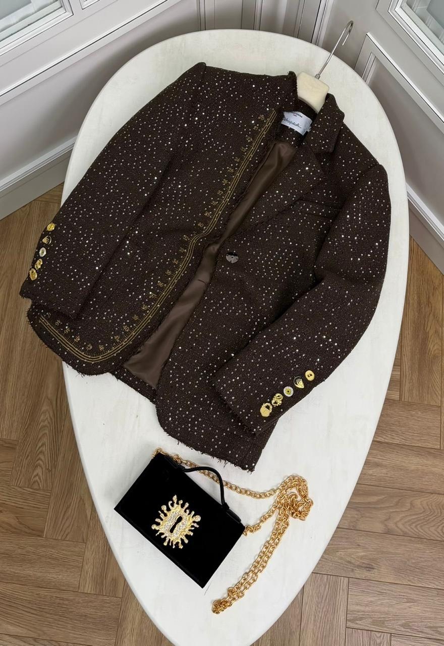 пиджак с пайетками,пиджак с пайетками блестящий,пиджак женский твидовый,мода стиль