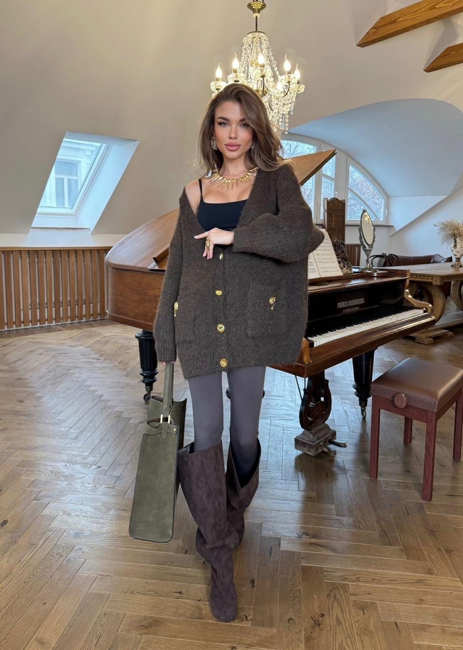 вязаные кардиганы,кардиган женский,кардиган,коричневый кардиган