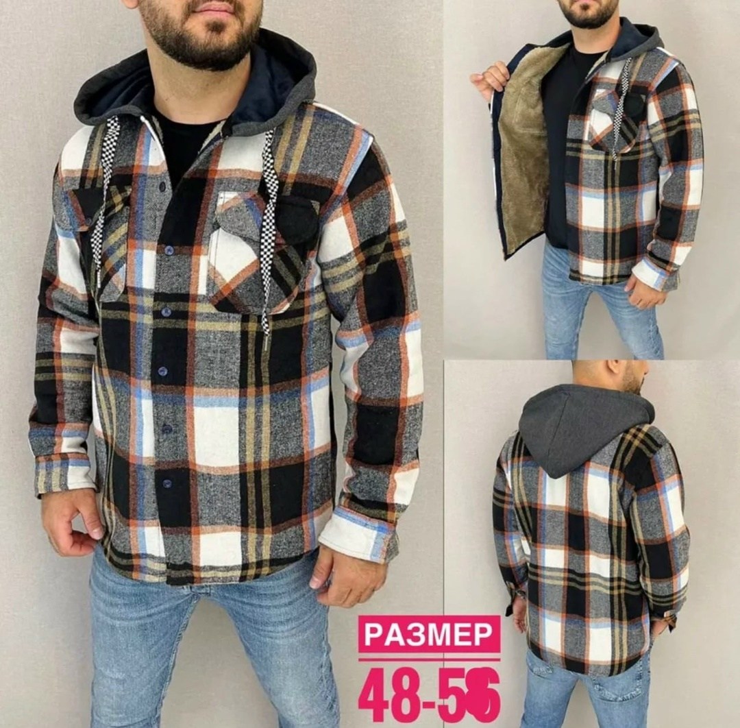 рубашка мужская в клетку с капюшоном,мужская клетчатая рубашка,рубашка мужская с капюшоном,рубашка с капюшоном,рубашка на меху