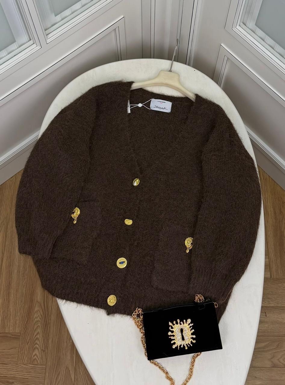 вязаные кардиганы,кардиган женский,кардиган,коричневый кардиган