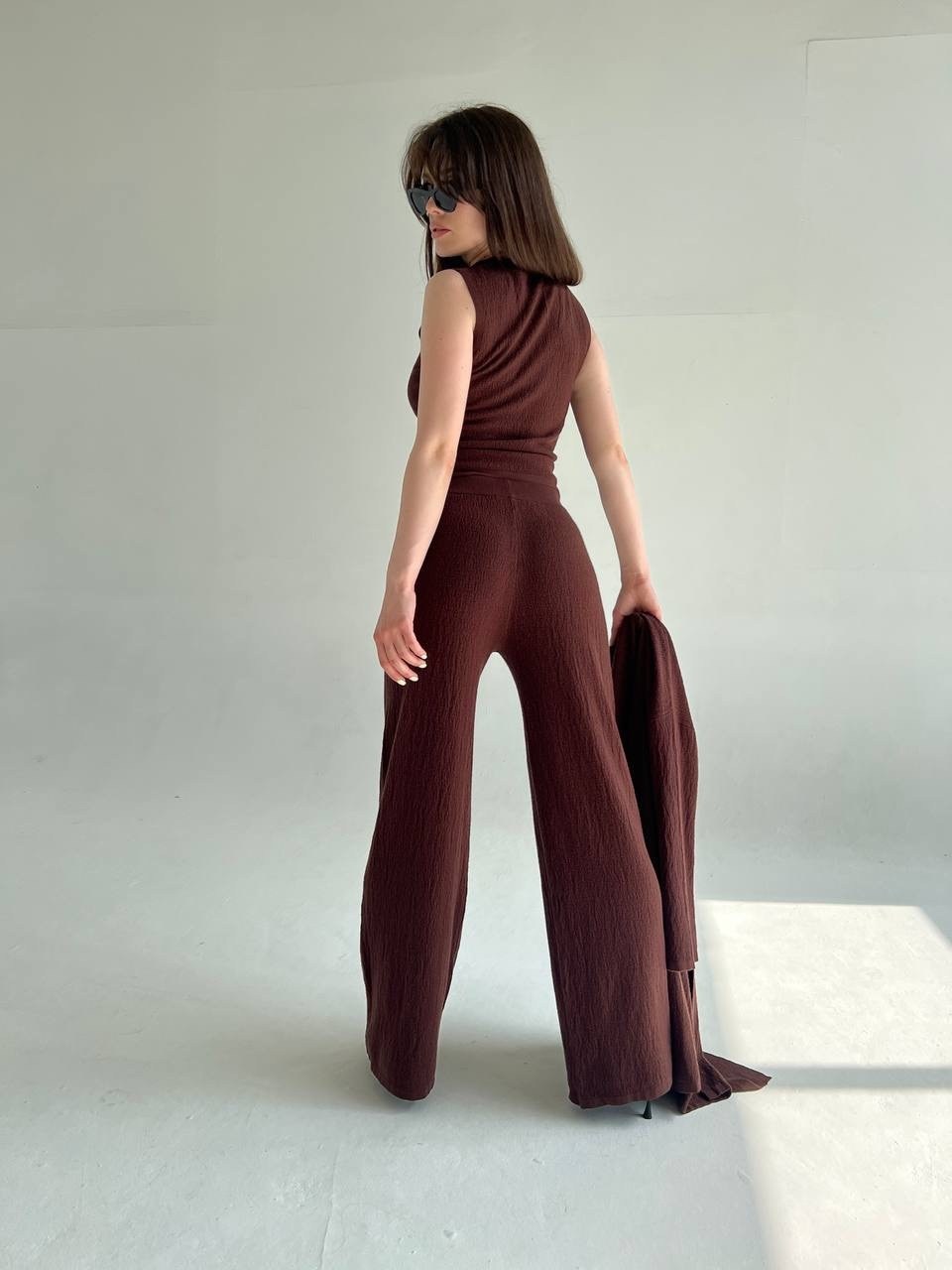 трикотажные костюмы,трикотажный брючный костюм,костюм с кофтой,костюм женский с брюками палаццо,теплый костюм