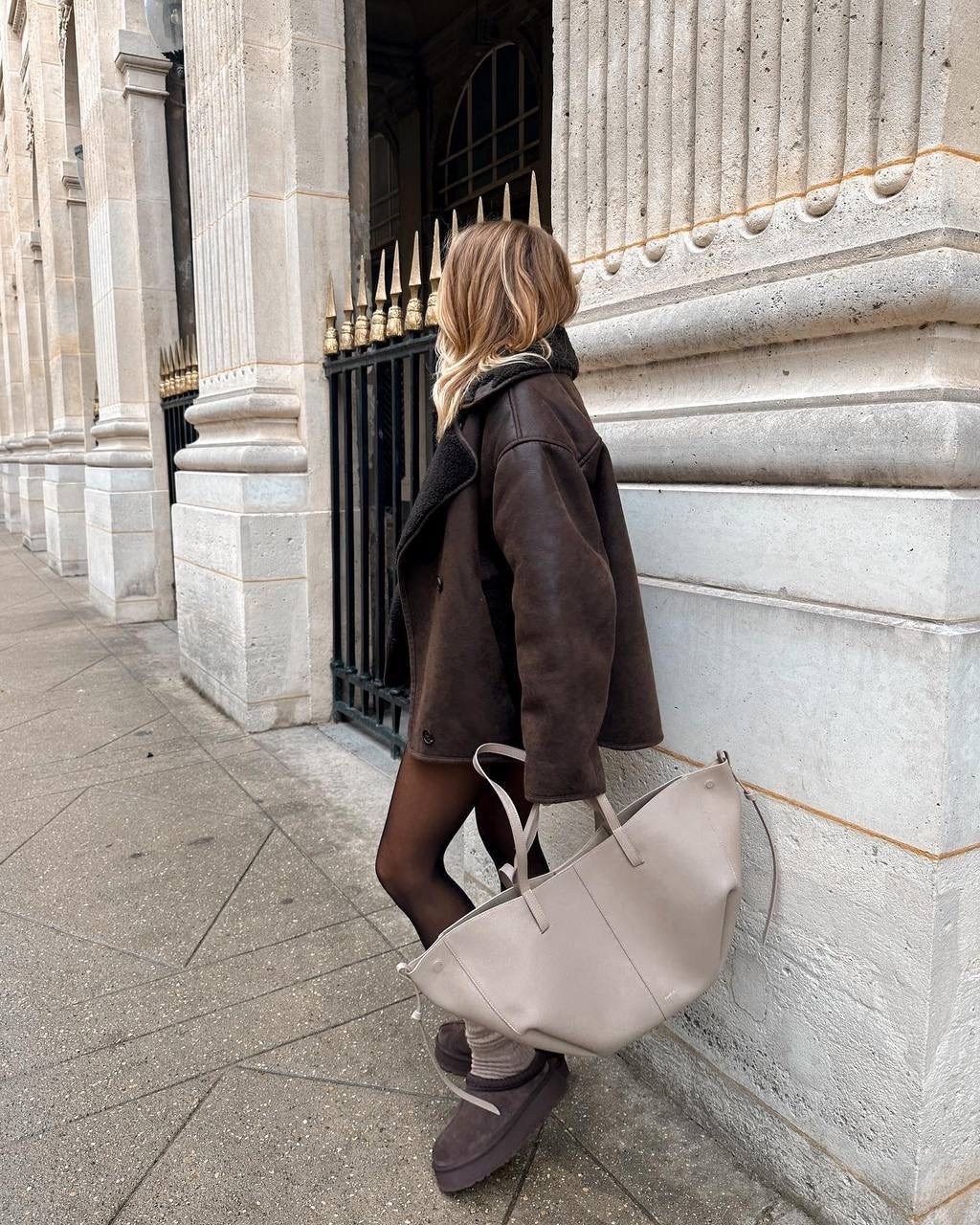 дубленка авиатор короткая оверсайз,дубленка оверсайз,модные образы,дубленка женская