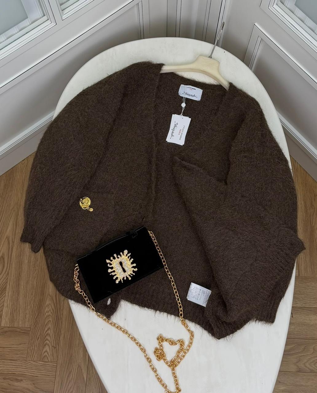 вязаные кардиганы,кардиган женский,кардиган,коричневый кардиган