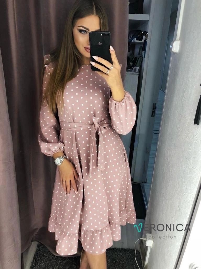 платье женские,платье,женское платье в горошек,платье миди стильное,платье миди в горошек