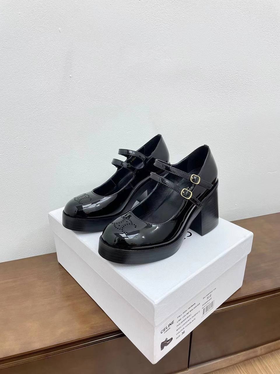 туфли celine,,туфли мэри джейн на массивной подошве,туфли лакированные,туфли женские