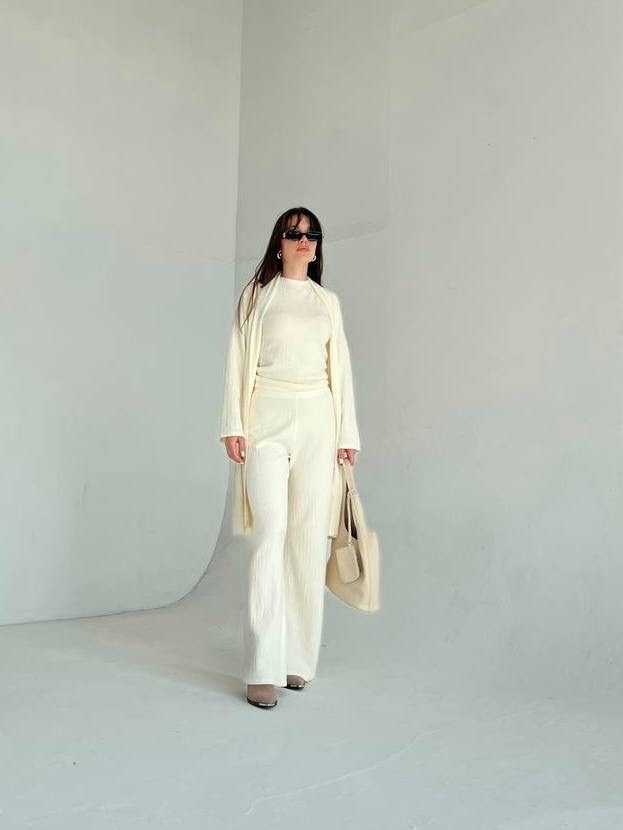 трикотажные костюмы,трикотажный брючный костюм,костюм с кофтой,костюм женский с брюками палаццо,теплый костюм