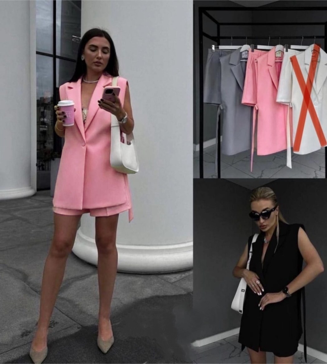 костюм двойка женская,модные костюмы,летние костюмы женские,женский костюм с шортами,женские костюмы