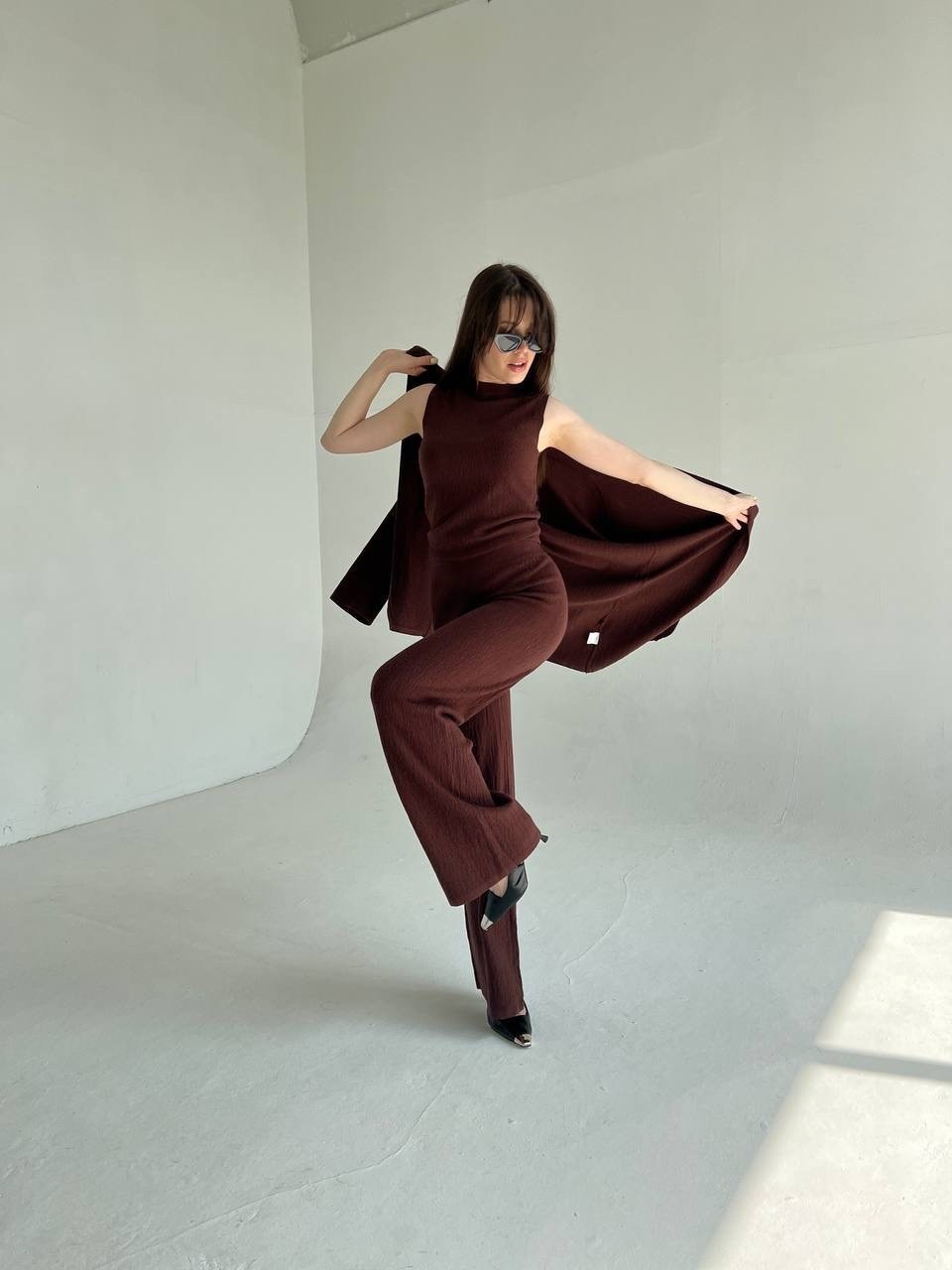 трикотажные костюмы,трикотажный брючный костюм,костюм с кофтой,костюм женский с брюками палаццо,теплый костюм