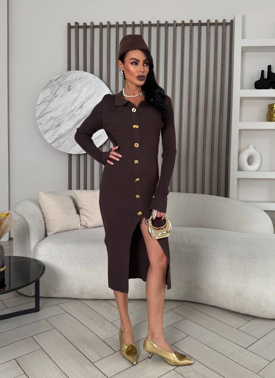 трикотажное платье,платье вязаное длинное,платье женская,вязаное платье,платье коричневое