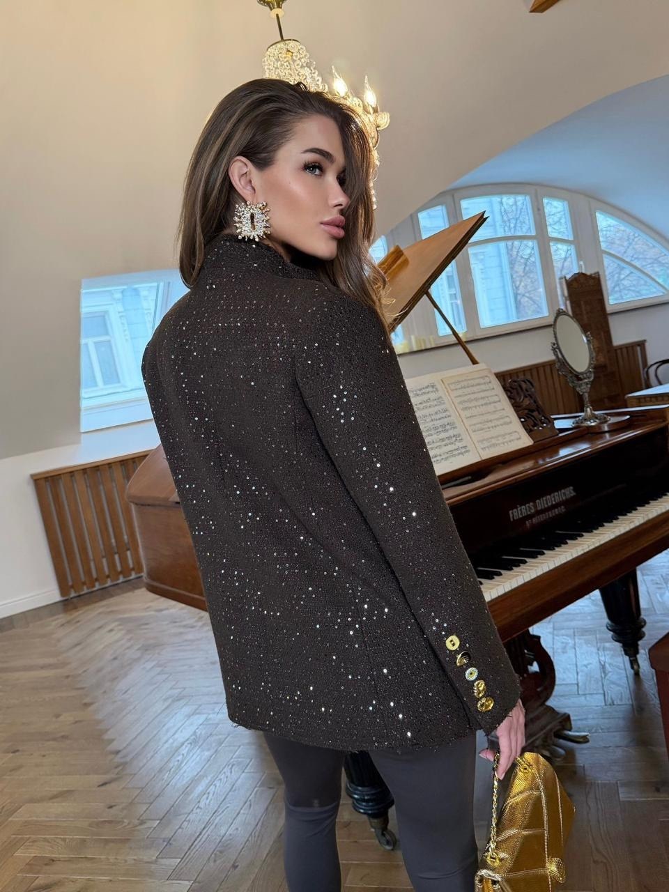 пиджак с пайетками,пиджак с пайетками блестящий,пиджак женский твидовый,мода стиль