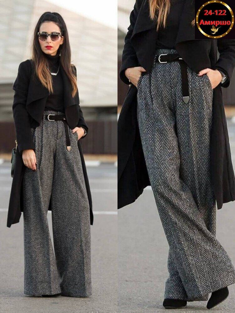 брюки палаццо,теплые широкие брюки,верхняя одежда с брюками палаццо,брюки женские палаццо,брюки палаццо теплые