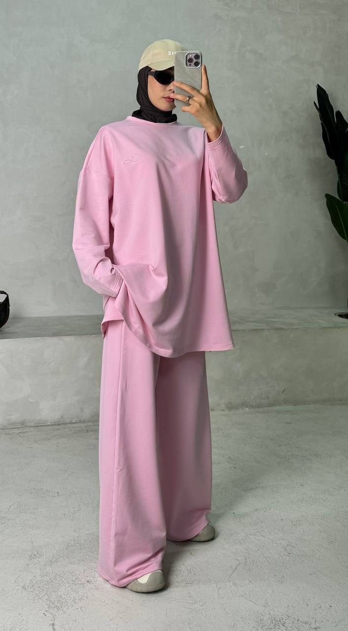женский костюм из футера,костюм спортивный в стиле оверсайз,мусульманские костюмы,трикотажный костюм оверсайз,женский костюм оверсайз