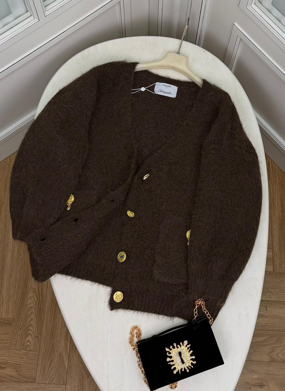 вязаные кардиганы,кардиган женский,кардиган,коричневый кардиган