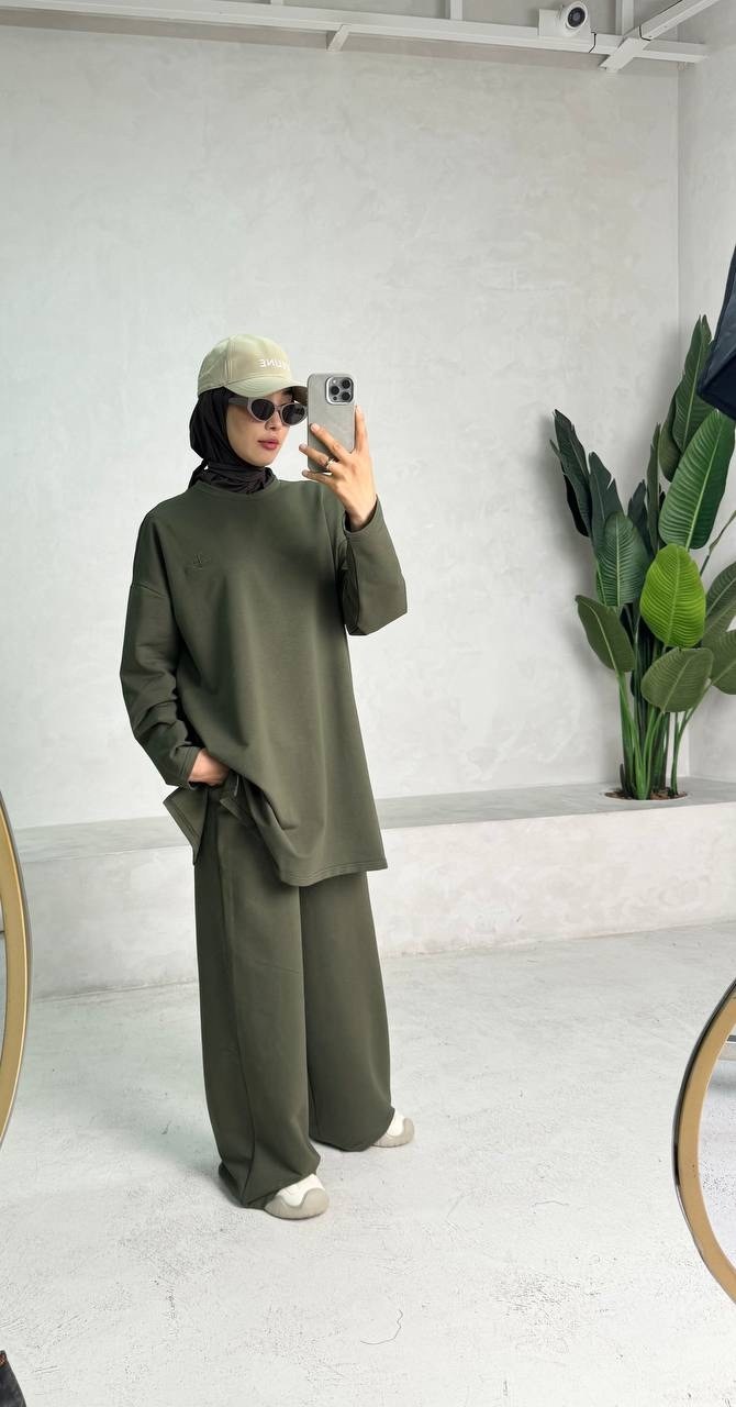женский костюм из футера,костюм спортивный в стиле оверсайз,мусульманские костюмы,трикотажный костюм оверсайз,женский костюм оверсайз