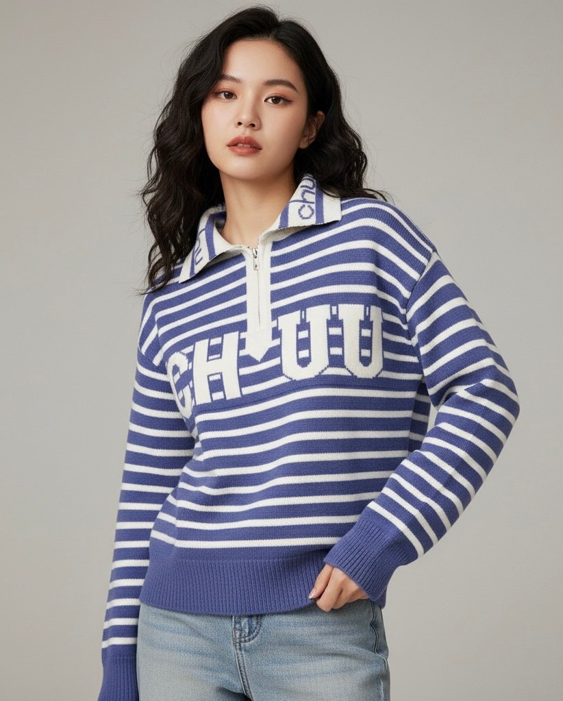 свитер с воротником,вязаные свитера,модные свитера,женский свитер в полоску,свитер полоска