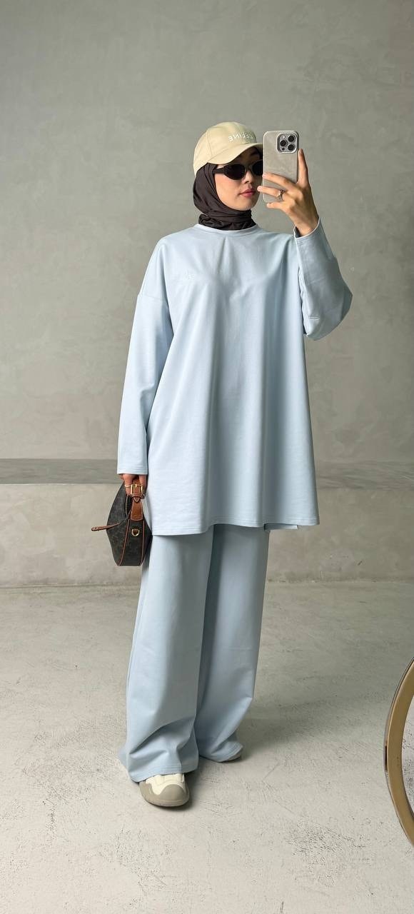 женский костюм из футера,костюм спортивный в стиле оверсайз,мусульманские костюмы,трикотажный костюм оверсайз,женский костюм оверсайз