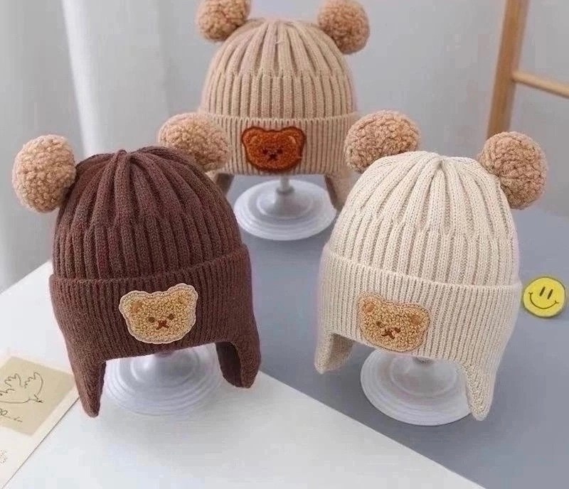 шапка с ушами мишки для детей,детская вязаная шапка,вязаная шапка для малыша,детская шапочка,вязаные шапки для младенца