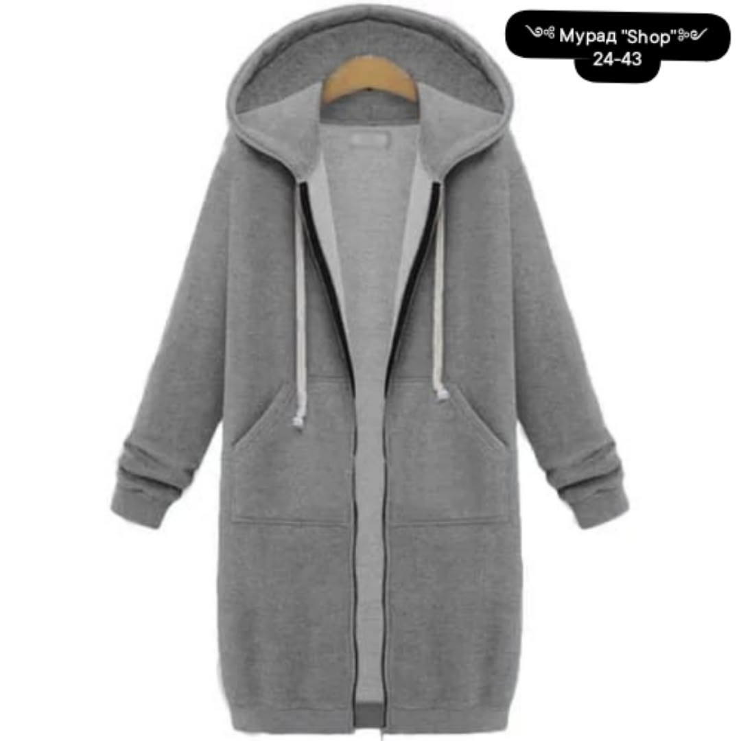 длинная толстовка с капюшоном,толстовка женская с капюшоном на молнии длинная,удлиненная толстовка с капюшоном женская на молнии,длинная толстовка,пальто с капюшоном серое sella