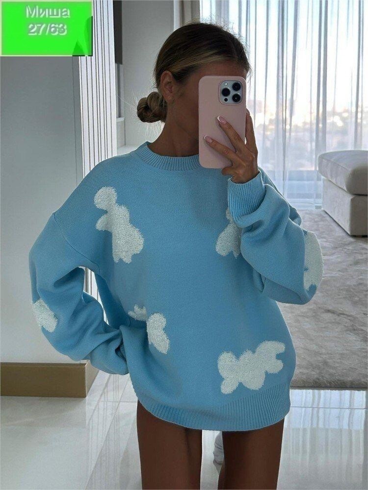 свитер облачко,свитер туника вязаный оверсайз,модные свитера,вязаные свитера,вязаные джемпера