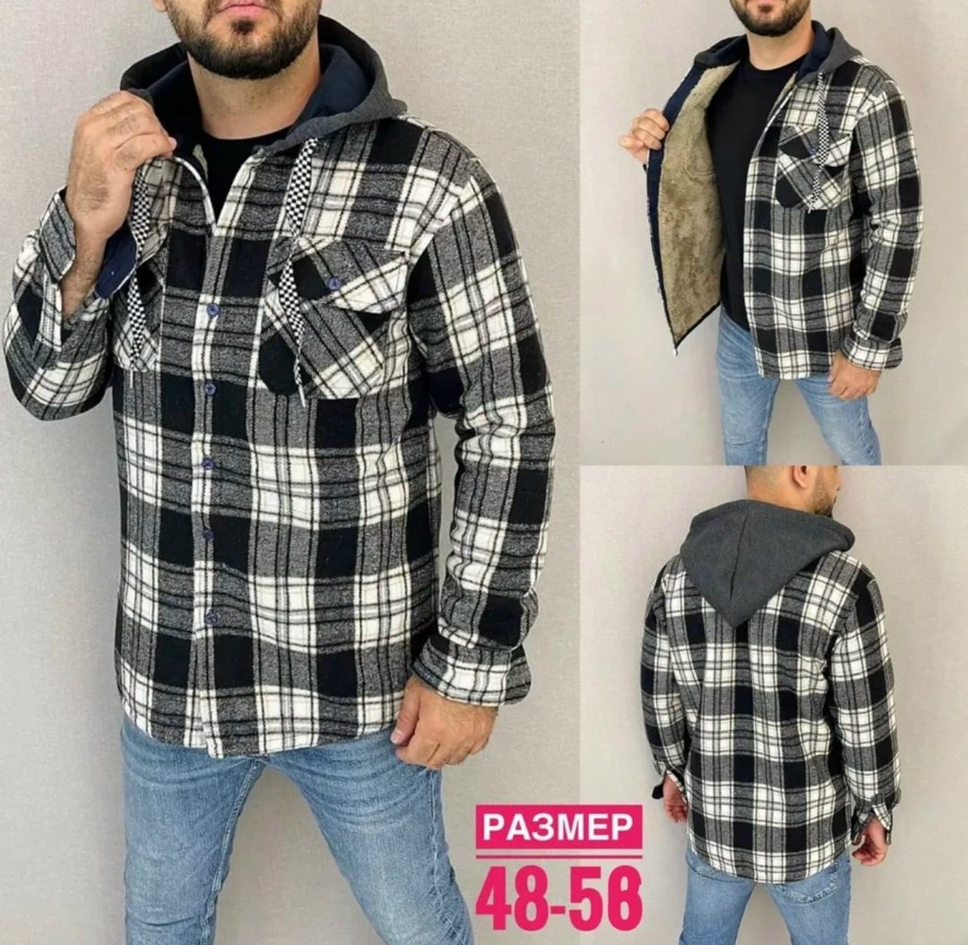 рубашка мужская в клетку с капюшоном,мужская клетчатая рубашка,рубашка мужская с капюшоном,рубашка с капюшоном,рубашка на меху