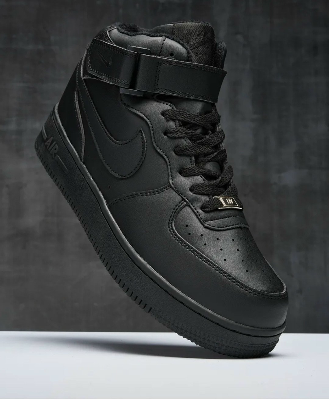 кросcовки nike air force 1,nike air force 1 mid black,найк аир форс 1 высокие черные,air force 1 black,nike air force 1 mid &#x27;07 all black черные