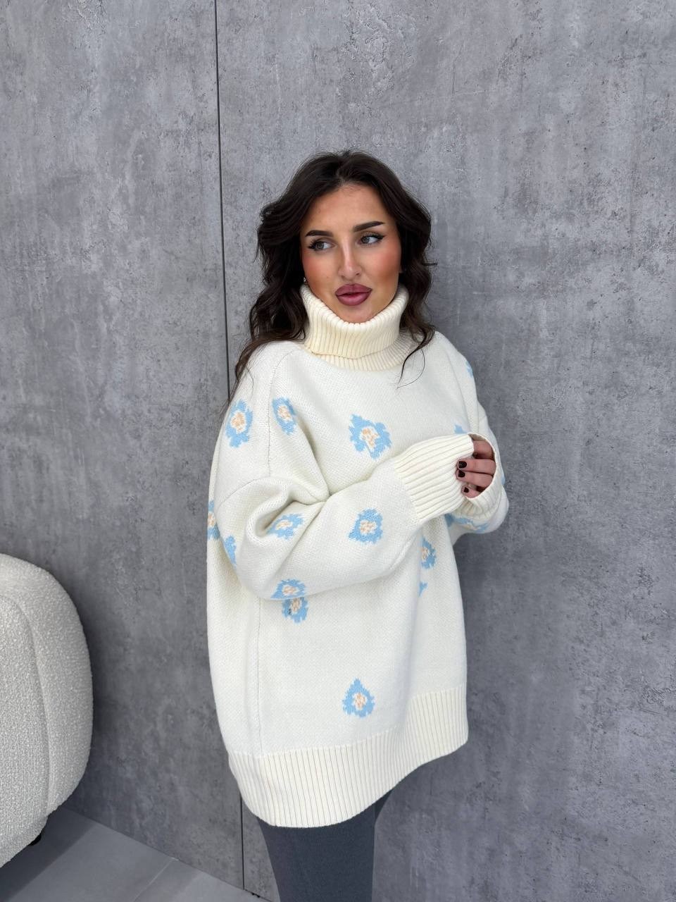 джемпер молочный,свитер,вязаный свитер оверсайз,кофта женская,вязаные свитера