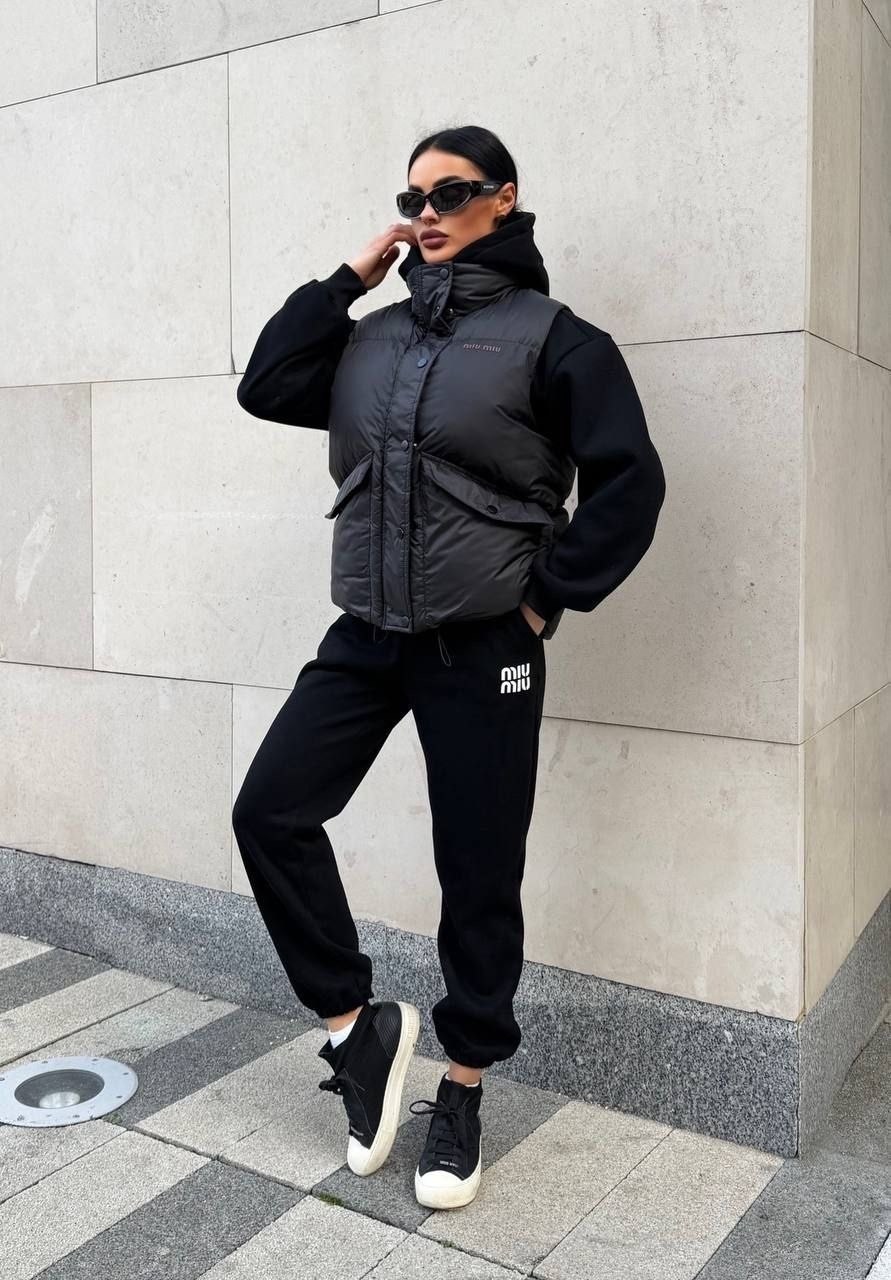 костюм бежевый,костюм на флисе,жилет оверсайз,жилет женский утепленный