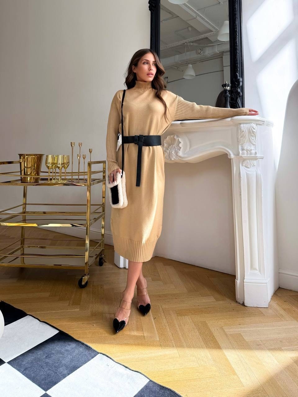 трикотажное платье,платье с поясом,платье cвободного кроя,платье,платье вязаное