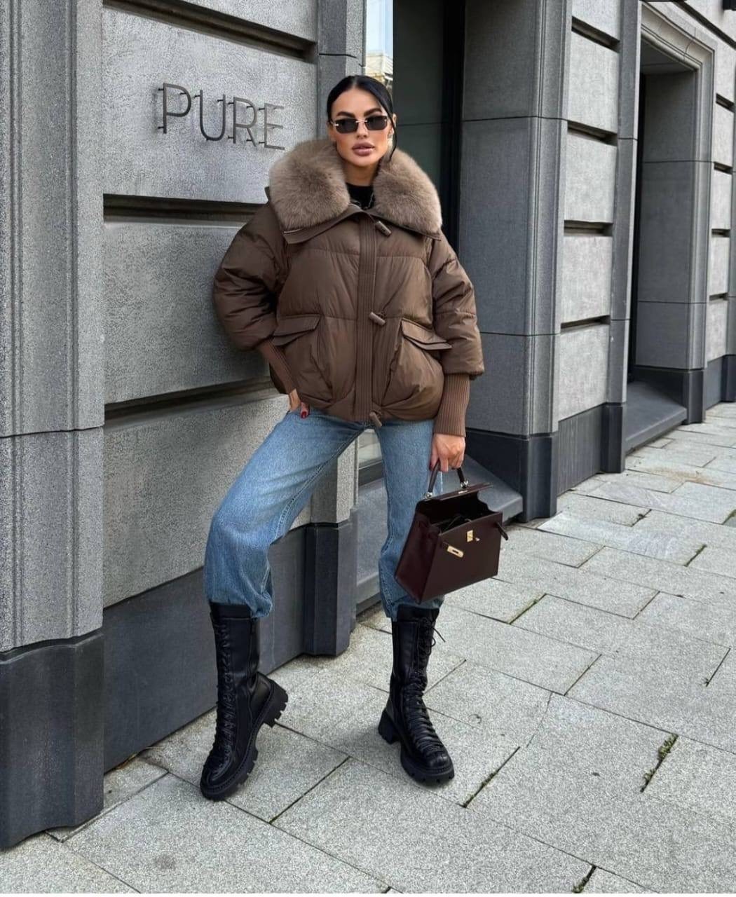 стильные пуховики,модные пуховики,короткий пуховик,пуховик повседневный,куртка пуховик с натуральным мехом