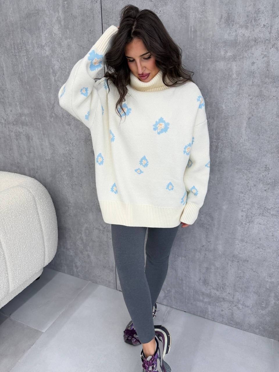 джемпер молочный,свитер,вязаный свитер оверсайз,кофта женская,вязаные свитера
