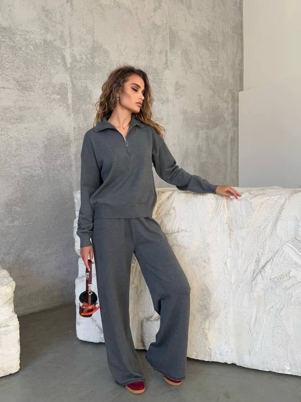 костюмы брючные,трикотажные костюмы,трикотажные костюмы женские,костюм женский серый,вязаные костюмы