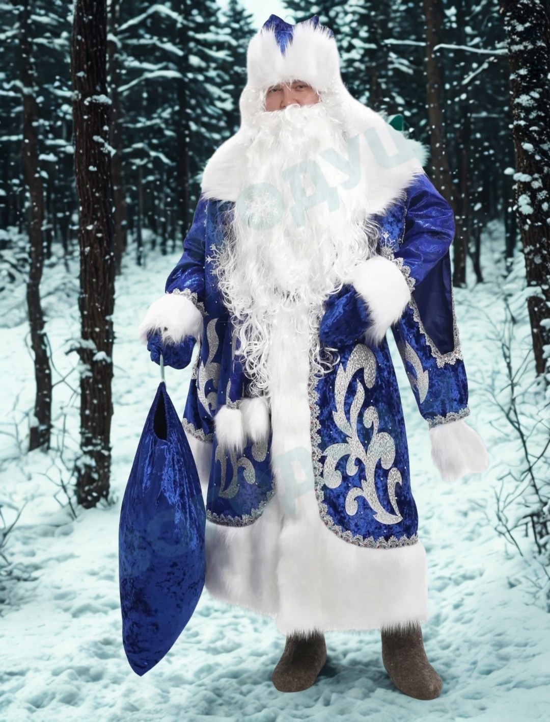 костюм деда мороза боярский синий,костюмы деда мороза,костюмы деда мороза и снегурочки,костюм деда мороза новогодний,костюм деда мороза традиционный