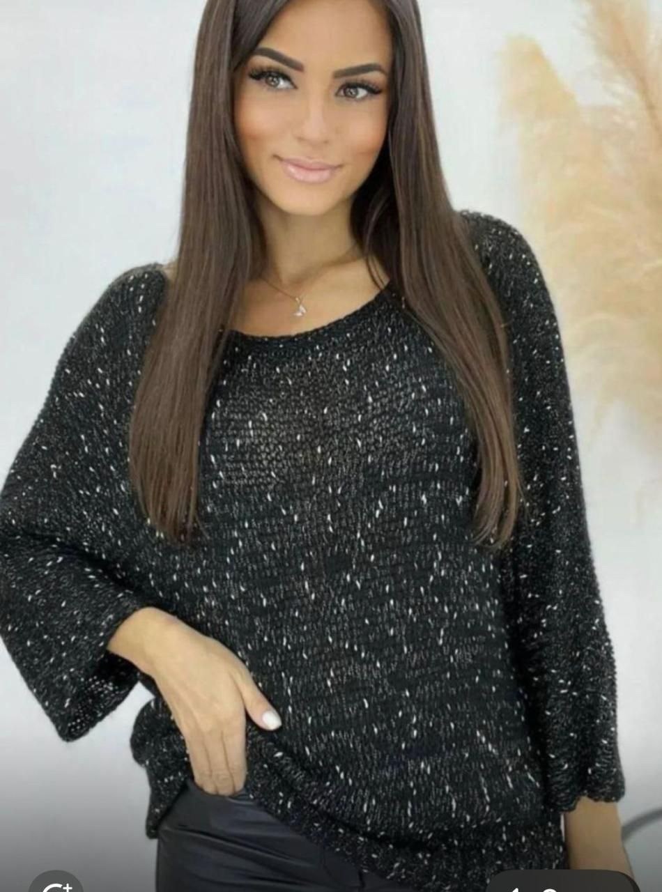 пуловер с люрексом,свитер с люрексом,джемпер с пайетками,кофта женская,свитер с блестками